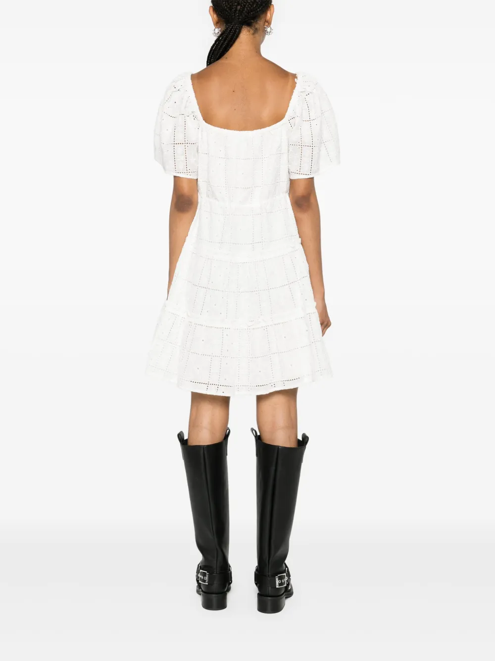 Best value online GANNI Egret broderie-anglaise mini dress Women