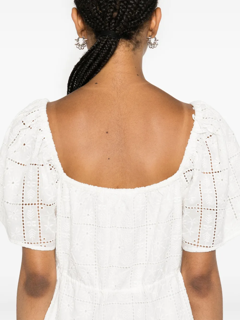 Best value online GANNI Egret broderie-anglaise mini dress Women
