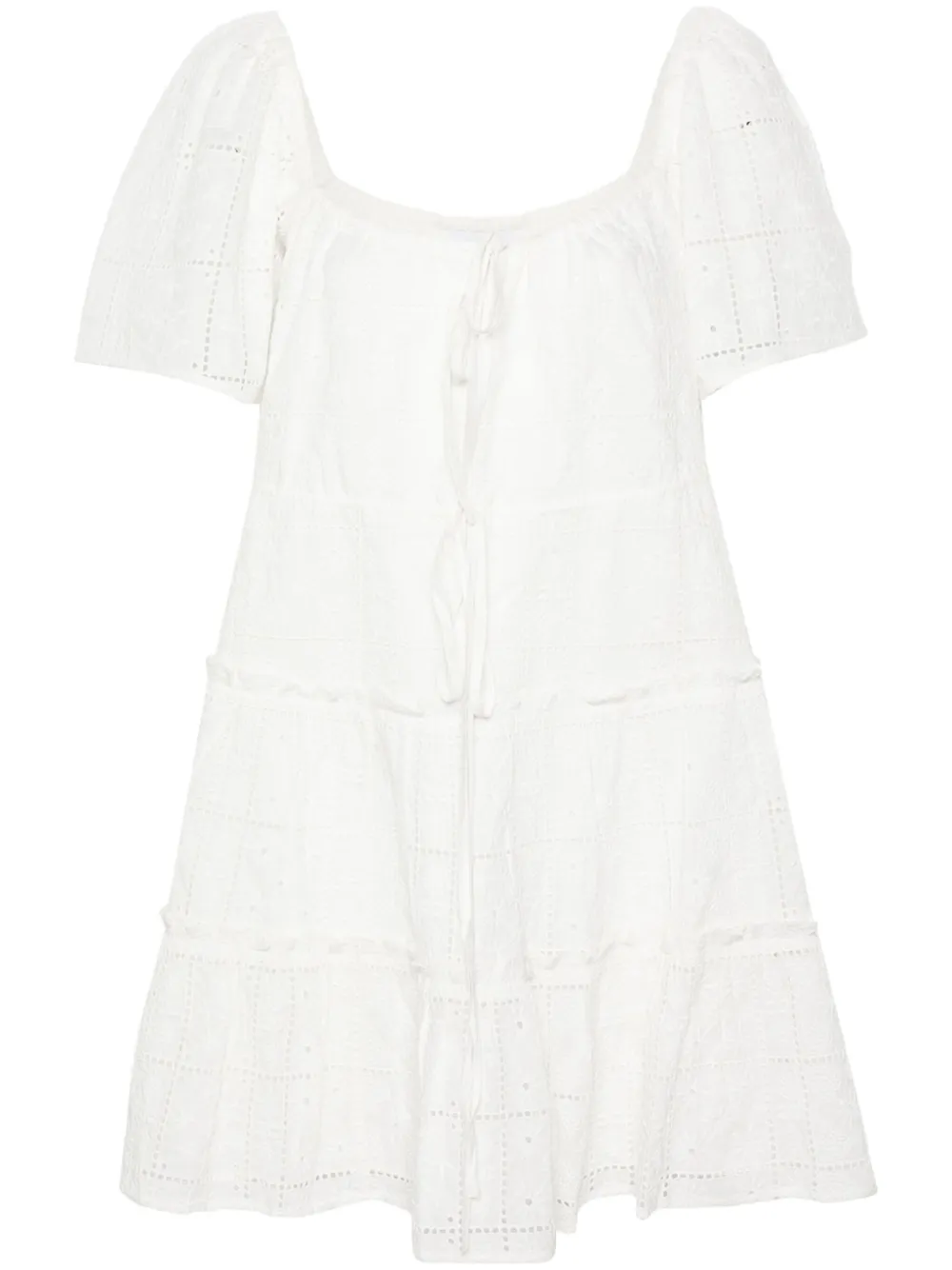 Best value online GANNI Egret broderie-anglaise mini dress Women