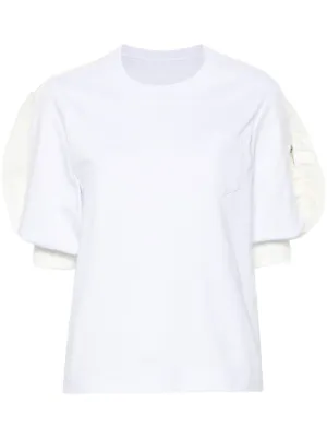 Noir Kei Ninomiya チュールスリーブ Tシャツ | ホワイト | FARFETCH JP