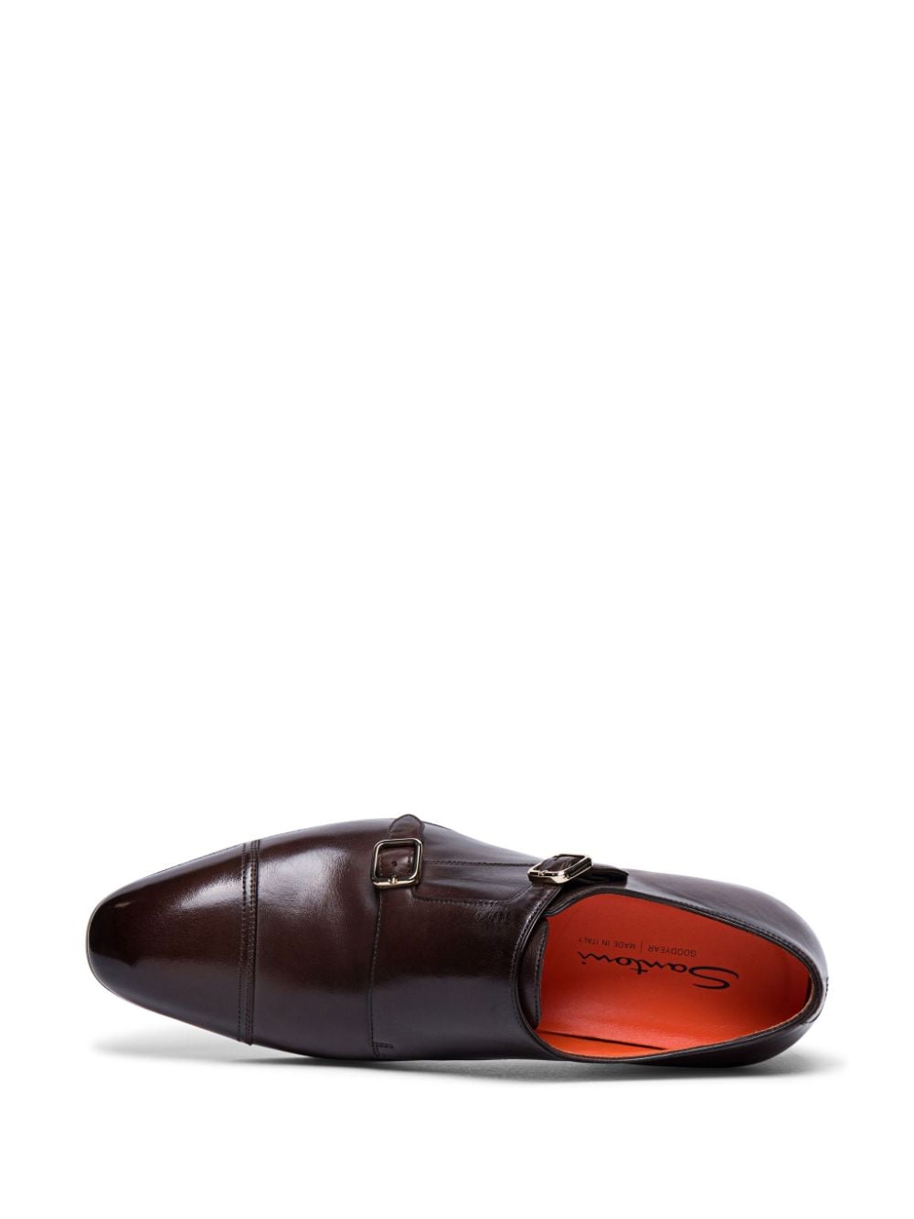 Shop Santoni Double-buckle Monk Shoes In Brown