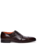 Santoni double-buckle monk shoes - Brown