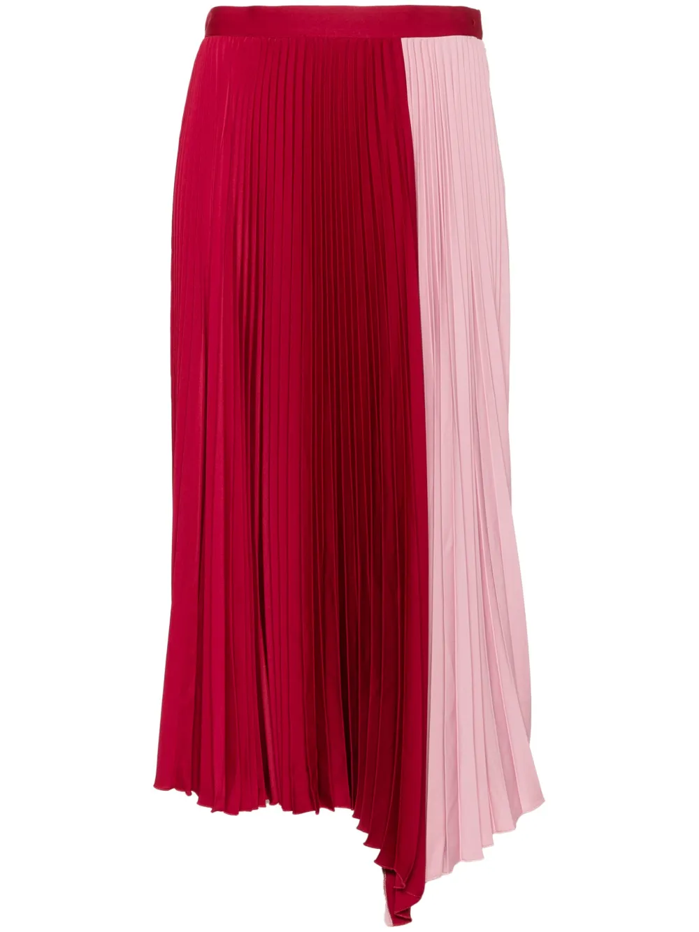 MAISON KITSUNÉ ASYMMETRIC PLEATED MIDI SKIRT