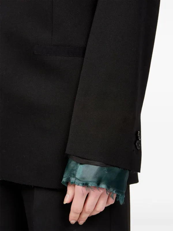 国内発送★MM6 Maison margiela★ロゴ アシンメトリー ブレザー MM6 Maison Margiela ロゴ ジャケット | ブラック | FARFETCH JP