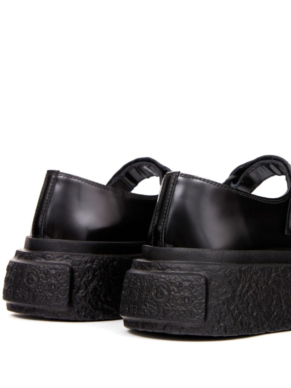 Shop Mm6 Maison Margiela Numbers-motif Leather Ballerina Shoes In Black