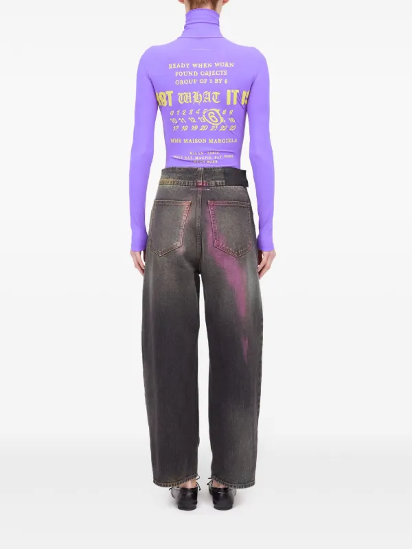 MM6 Maison Margiela ブリーチ ストレートレッグ ジーンズ MM6 Maison Margiela ブリーチ ストレートジーンズ | ブルー