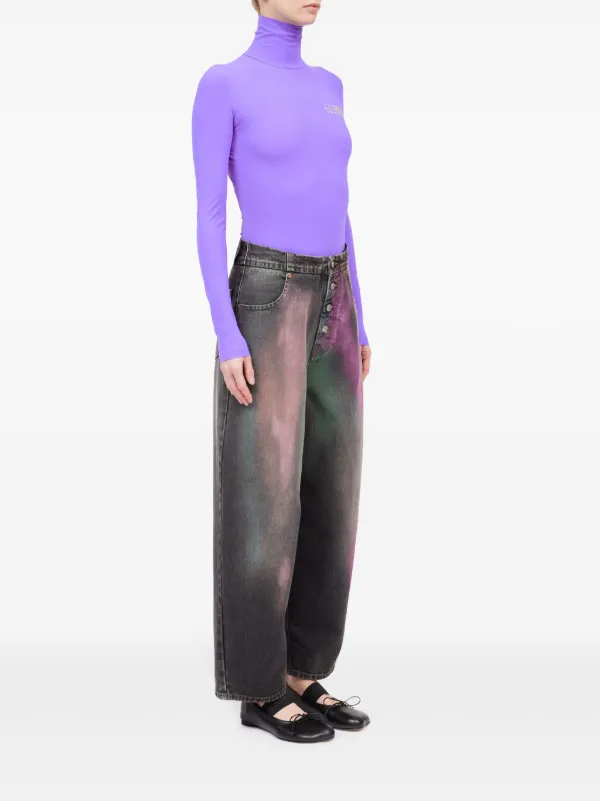MM6 Maison Margiela ブリーチ ストレートレッグ ジーンズ MM6 Maison Margiela ブリーチ ストレートジーンズ | ブルー