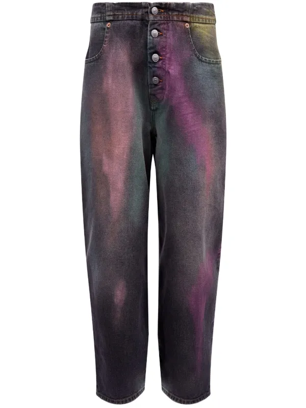 MM6 Maison Margiela ブリーチ ストレートレッグ ジーンズ MM6 Maison Margiela ブリーチ ストレートジーンズ | ブルー