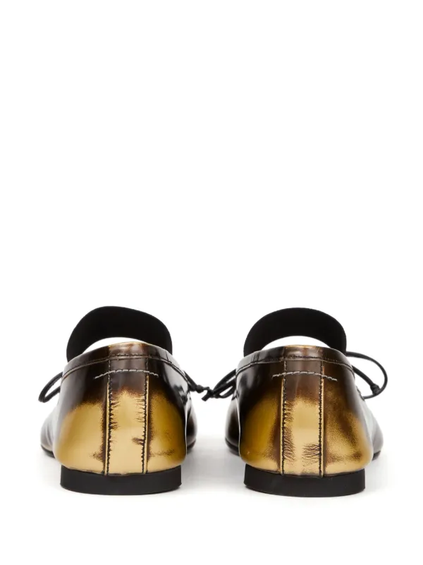 MM6 Maison Margiela Atomic Leather Ballerina Shoes | Brown