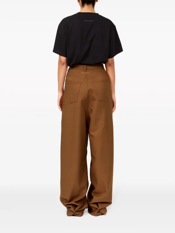 【関税込み】Maison Margiela ベージュ ワイドレッグジーンズ MM6 Maison Margiela ワイドジーンズ | ブラウン | FARFETCH JP