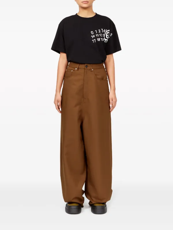 MM6 Maison Margiela ワイドジーンズ | ブラウン | FARFETCH JP