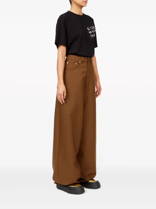【関税込み】Maison Margiela ベージュ ワイドレッグジーンズ 送料関税込□Maison Margiela□ハイライズワイドレッグジーンズ