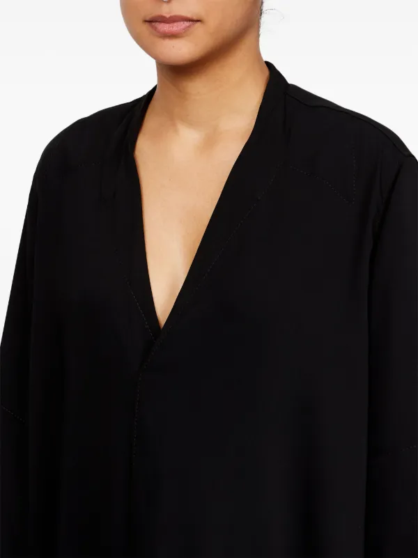 MM6 Maison Margiela Oversize v-neck Shift Dress | Black