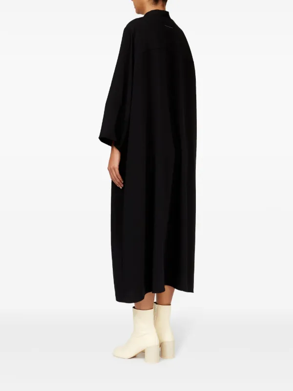 MM6 Maison Margiela Oversize v-neck Shift Dress | Black