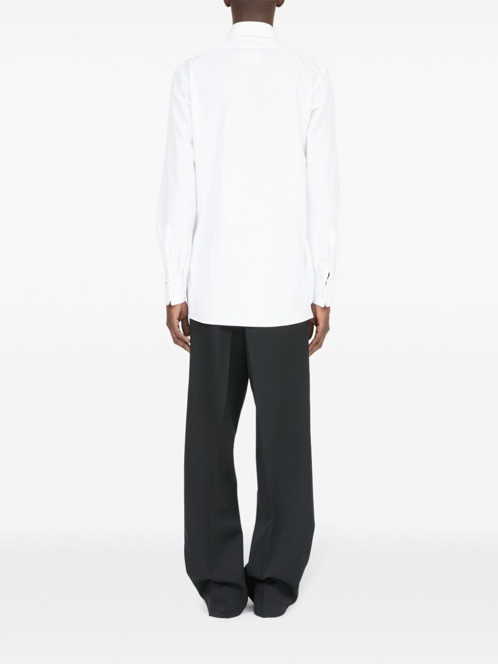 Shop Maison Margiela Pointed-collar Cotton Shirt In White