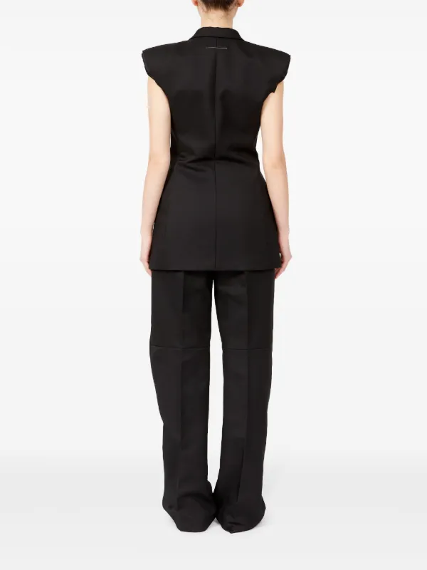 MM6 Maison Margiela raw-cut Edge Waistcoat | Black | FARFETCH