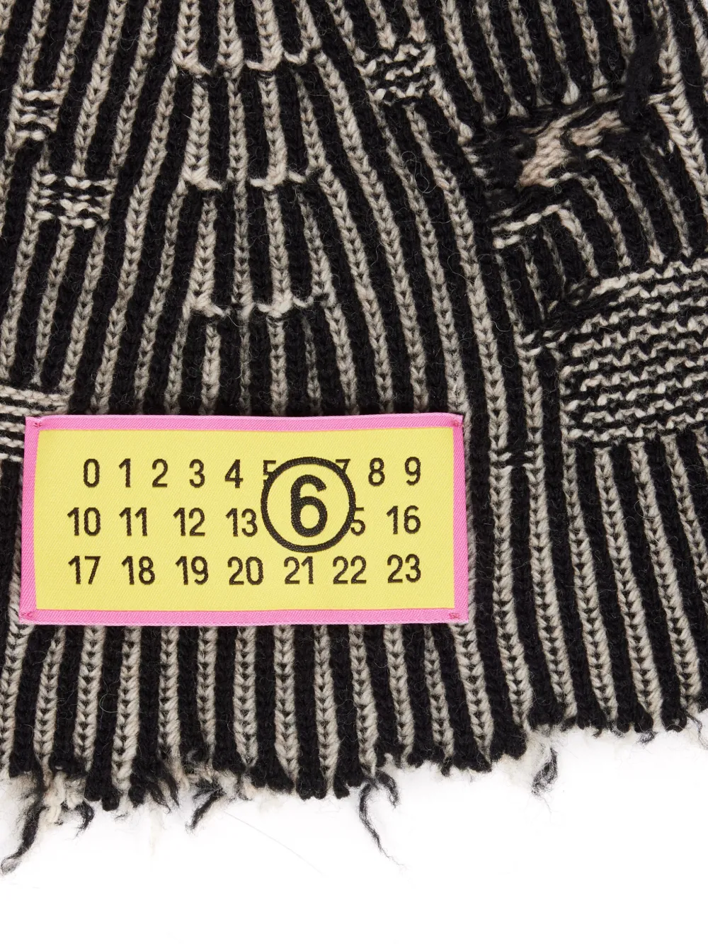 メローネ MM6 Maison Margiela distressed-effect Ribbed Beanie | Black | FARFETCH
