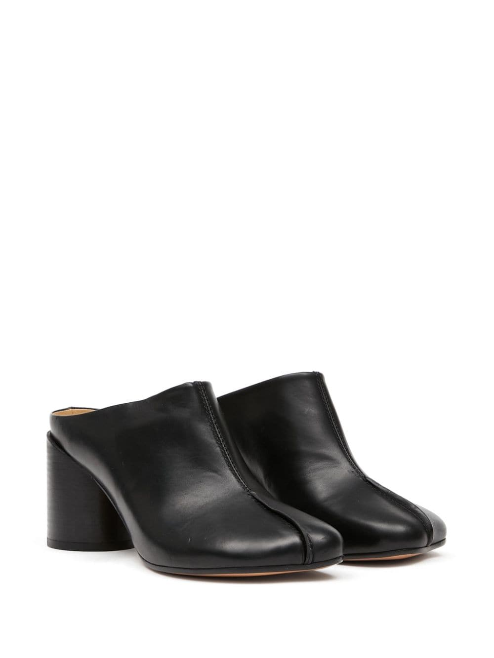 Shop Mm6 Maison Margiela 70mm Leather Mules In Black