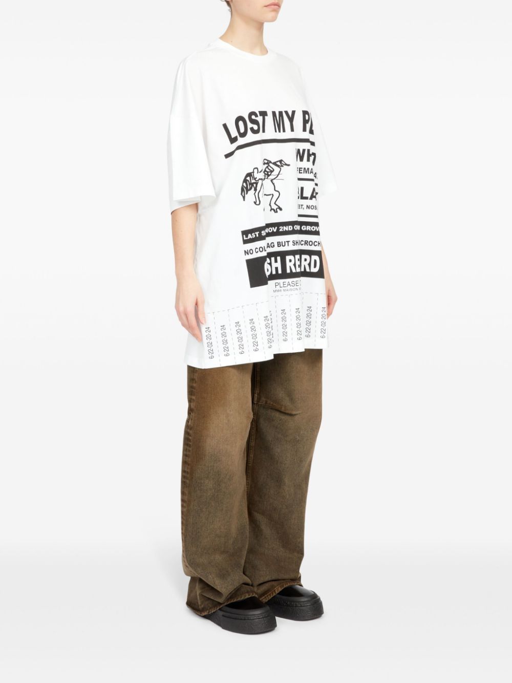 Shop Mm6 Maison Margiela Graphic-print Oversized T-shirt In White