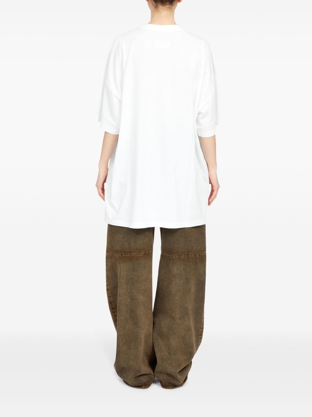 Shop Mm6 Maison Margiela Graphic-print Oversized T-shirt In White