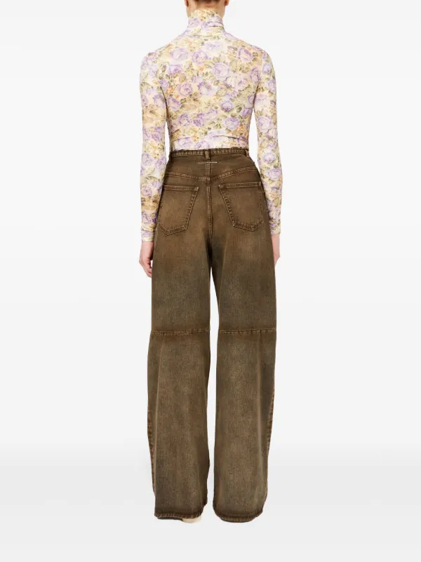 MM6 Maison Margiela ワイドジーンズ | ブラウン | FARFETCH JP