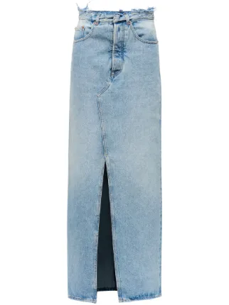 関税送料込★Maison Margiela☆スリット デニム スカート MM6 Maison Margiela スリット デニムマキシスカート | ブルー