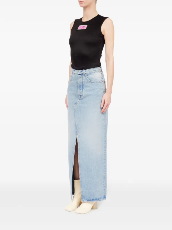 MM6 Maison Margiela Slit Denim maxi-skirt | Blue | FARFETCH