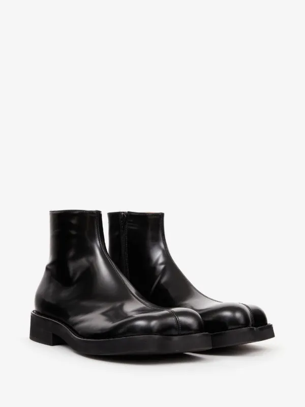 MM6 Maison Margiela Trunk Leather Ankle Boots | Black | FARFETCH display picture 1
