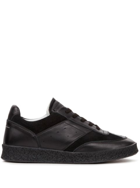 MM6 Maison Margiela stitch-logo leather sneakers Women