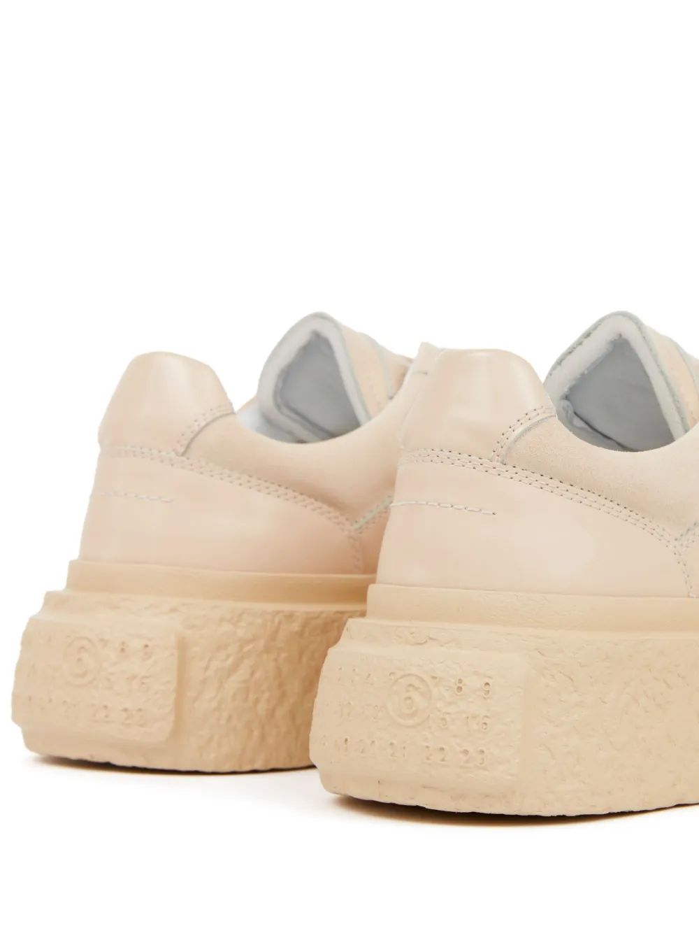 MM6 Maison Margiela numbers-motif leather sneakers Neutrals