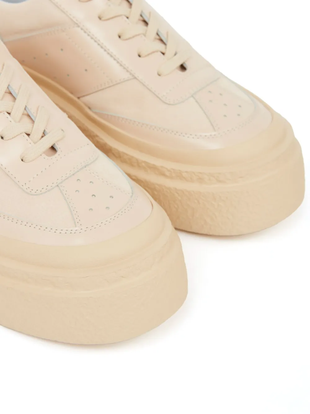 MM6 Maison Margiela numbers-motif leather sneakers Neutrals