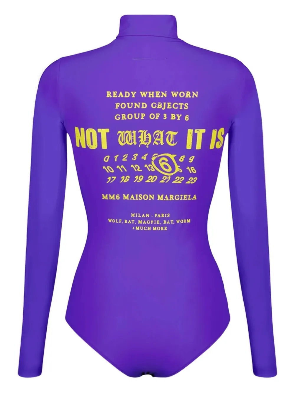Mm6 Maison Margiela High-neck Graphic Bodysuit In Purple