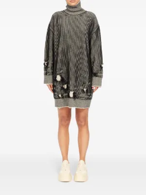 MM6 エムエムシックス ワンピース 黒xグレー S 2122624Y0087 MM6 Maison Margiela(エムエムシックス) ワンピース(レディース