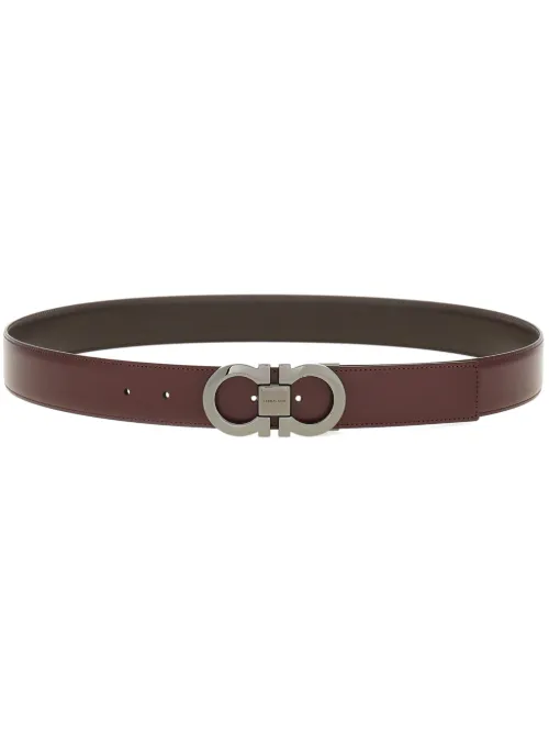 Ceinture Gancini à design réversible - Ferragamo - Modalova