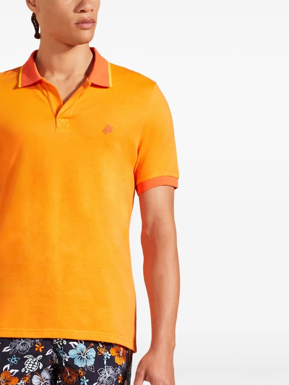 Vilebrequin Poloshirt met geborduurd logo Geel