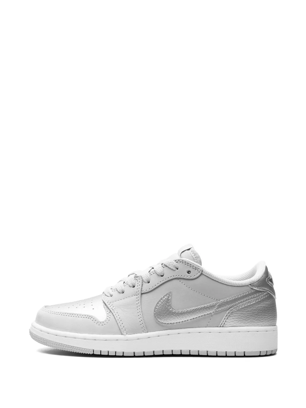 Jordan 1 Low Og "metallic Silver" Sneakers In White