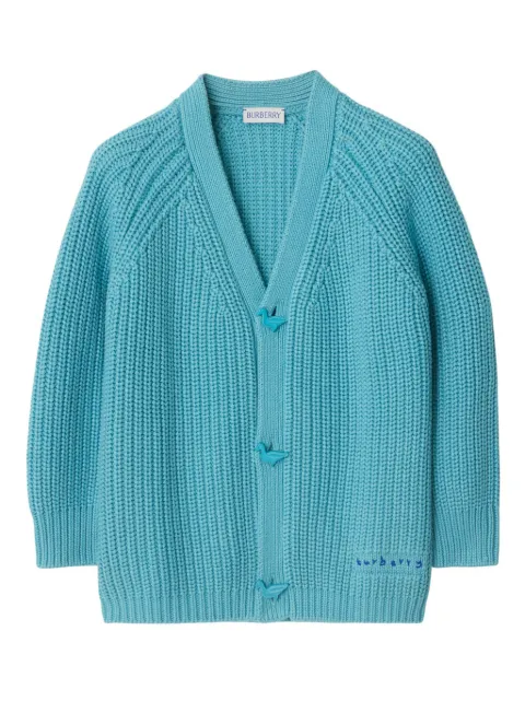 Burberry Kids embroidered-logo cotton cardigan