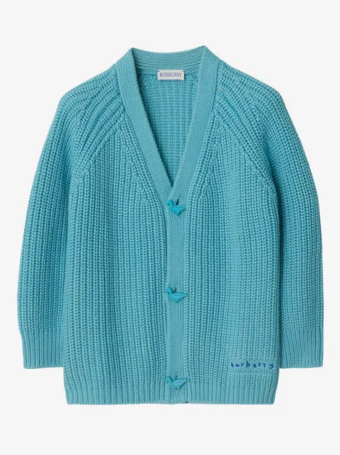Burberry Kids embroidered-logo cotton cardigan