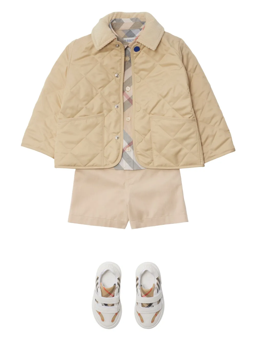 Burberry Kids Gewatteerd jack Beige