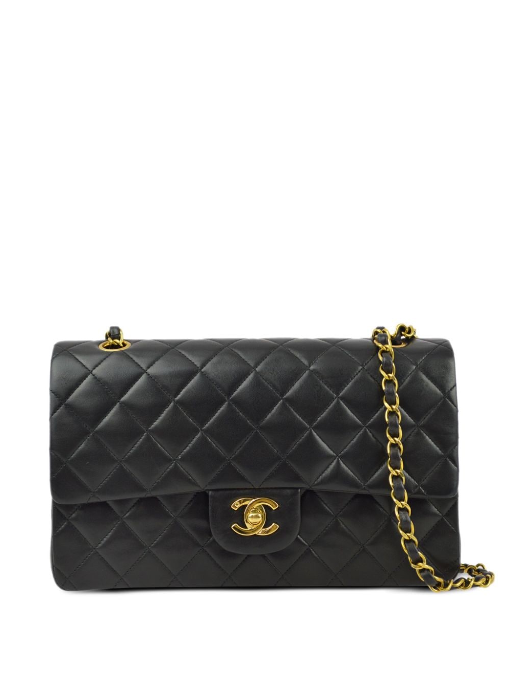 Pre-owned Chanel 1995 Medium Double Flap Shoulder Bag In 黑色