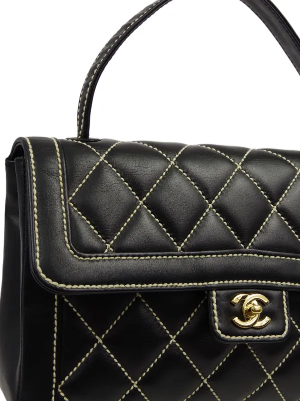CHANEL Pre-Owned 2005 ワイルドステッチ ハンドバッグ | ブラック