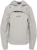 Andersson Bell cut-out shirring hoodie - Grey