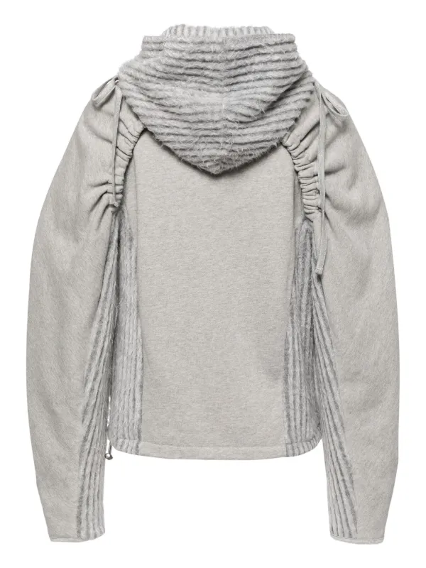 Andersson Bell cut-out Shirring Hoodie | Grey | FARFETCH