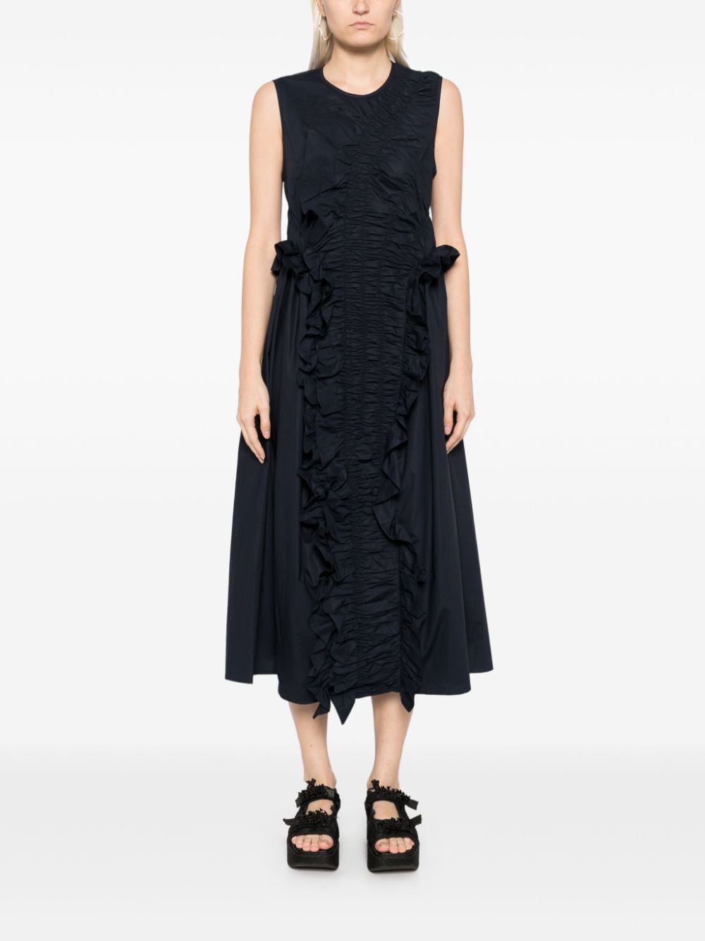 Shop Cecilie Bahnsen Ole Midi Dress In Blue