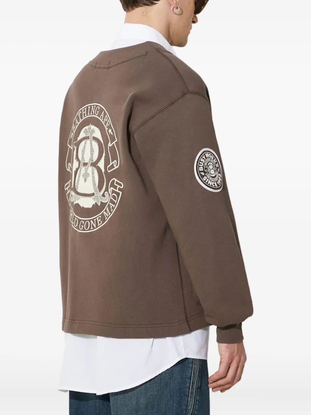 A BATHING APE College Badges vest met knopen Bruin