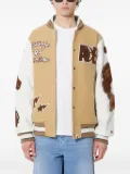 A BATHING APE® appliqué-detail varsity jacket - Neutrals
