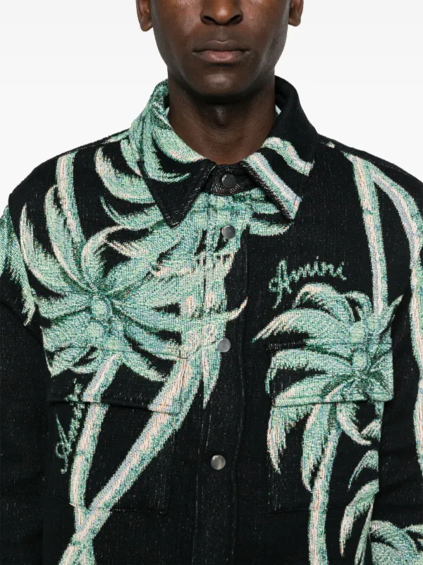 AMIRI Twisted Palms Tapestry Overshirt | Black | FARFETCH TW