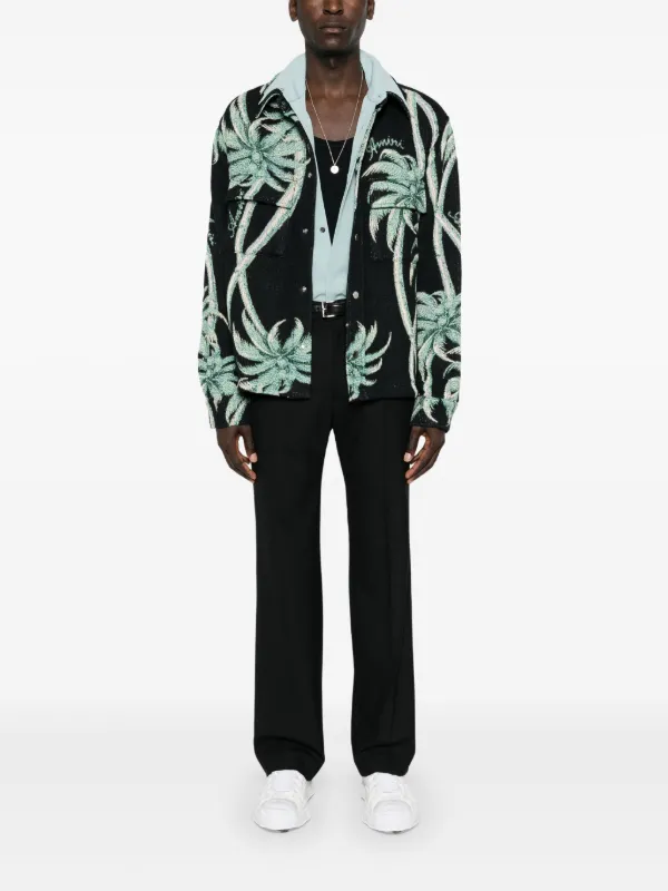 AMIRI Twisted Palms Tapestry Overshirt | Black | FARFETCH TW