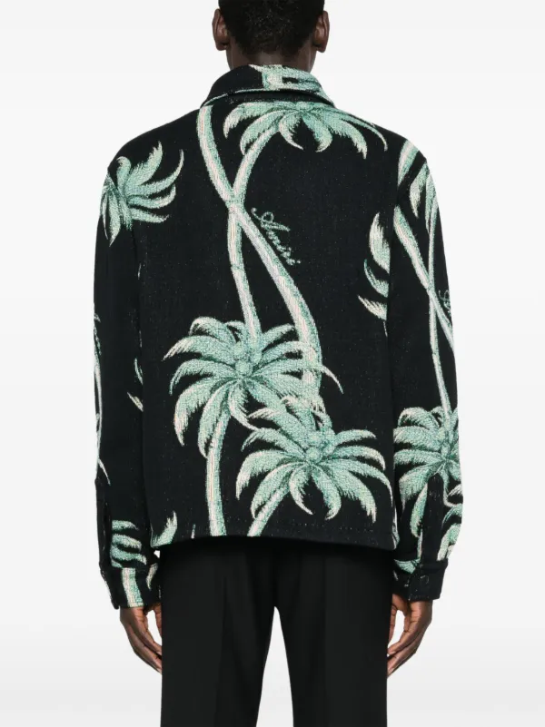AMIRI Twisted Palms Tapestry Overshirt | Black | FARFETCH