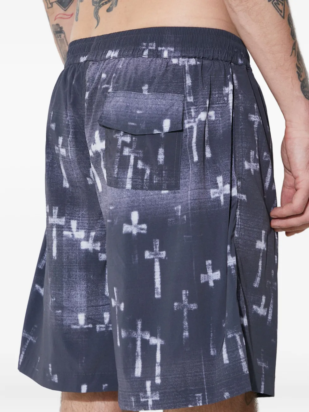 Aries Zwembroek met kruisprint Blauw